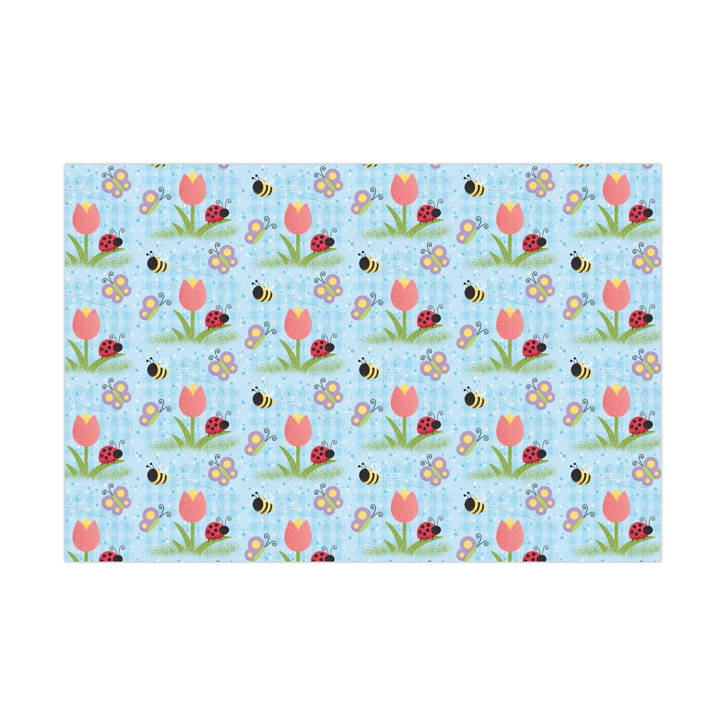 Spring Tulip, Bumble Bee & Butterfly Wrapping Paper