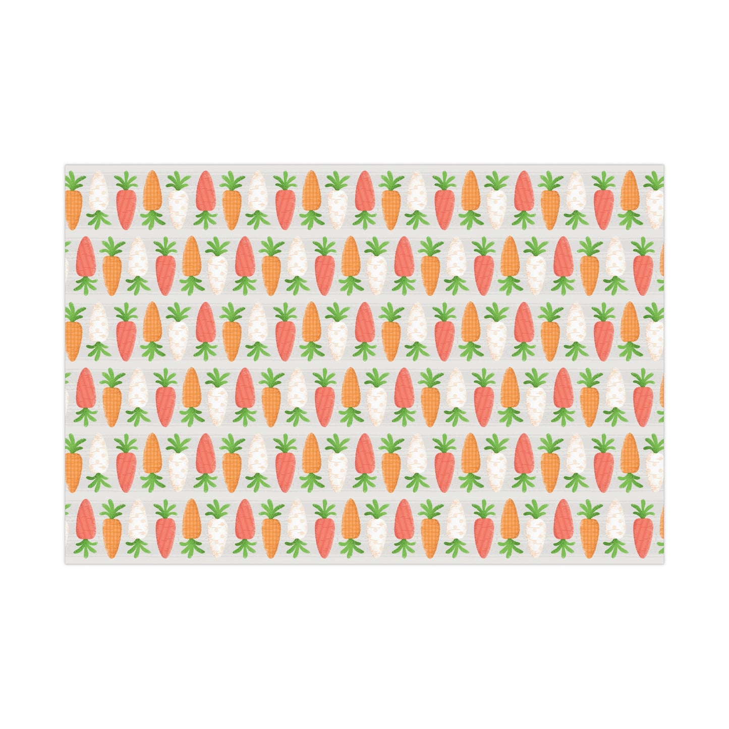 Cute Spring & Summer Carrots Wrapping Paper