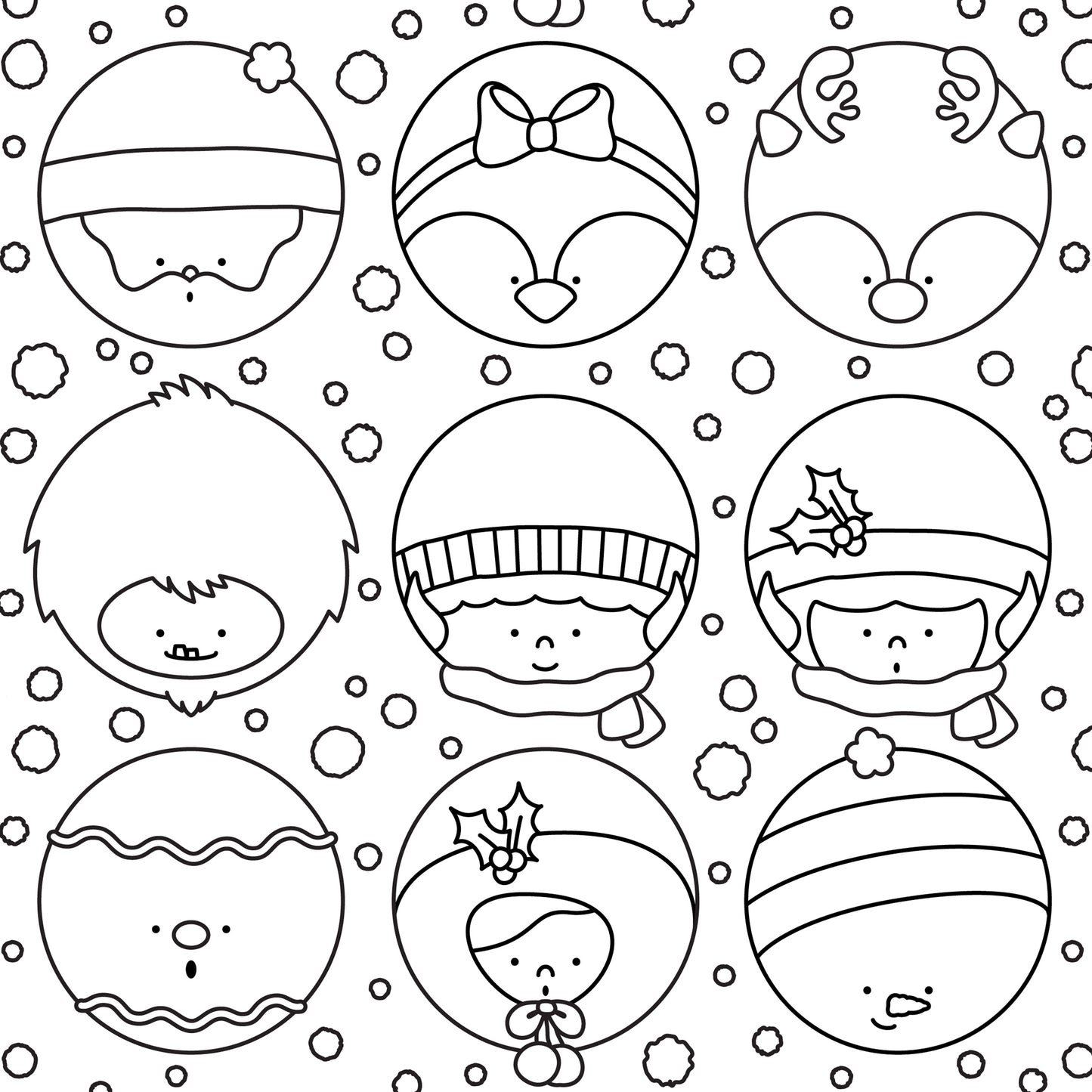 Color-It-Yourself Wrapping Paper, Choir of Christmas Characters