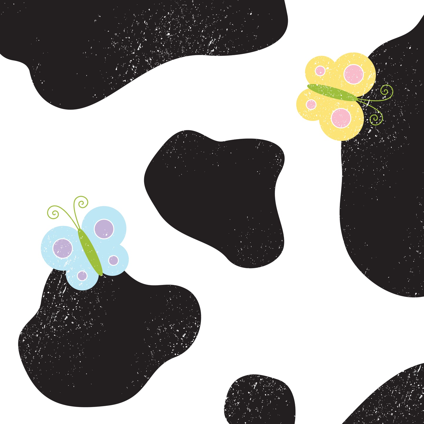 Dairy Cow Print with Butterflies Wrapping Paper