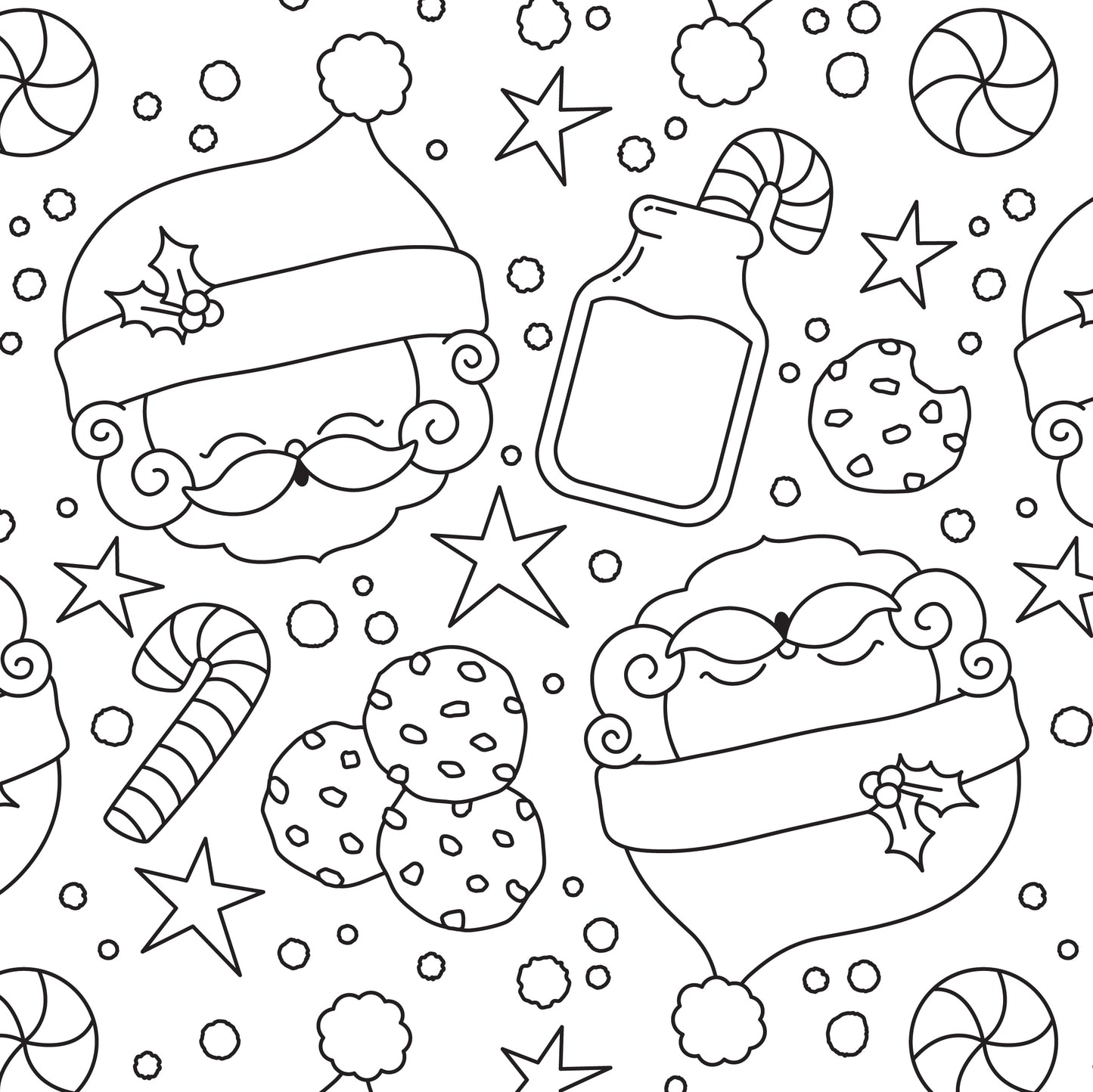 Color-It-Yourself Wrapping Paper, Santa Cookies & Milk