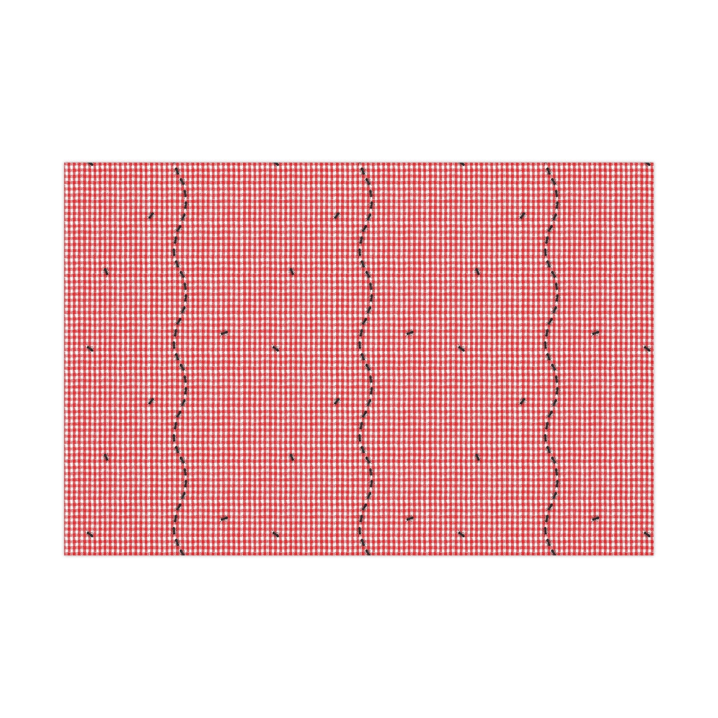 Red & White Gingham Marching Ants Wrapping Paper