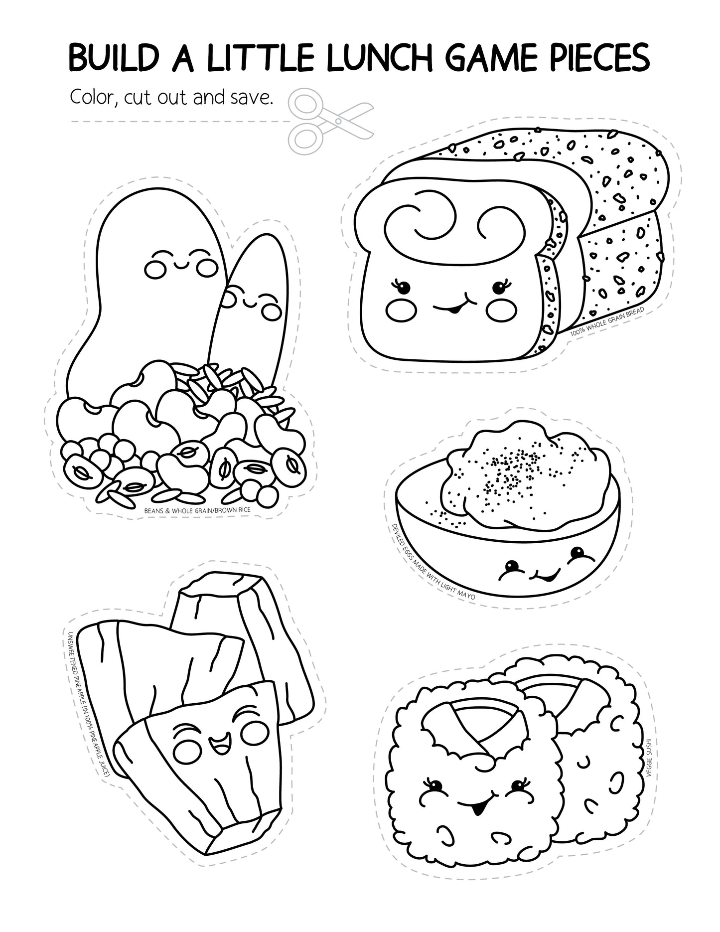 Printable Build a Lunchbox Craft and Game for Kids