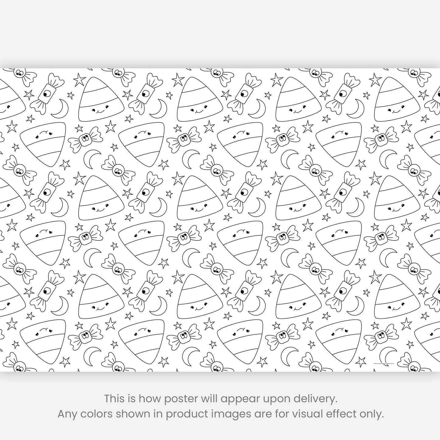 Color-It-Yourself Wrapping Paper, Halloween Candy Corn