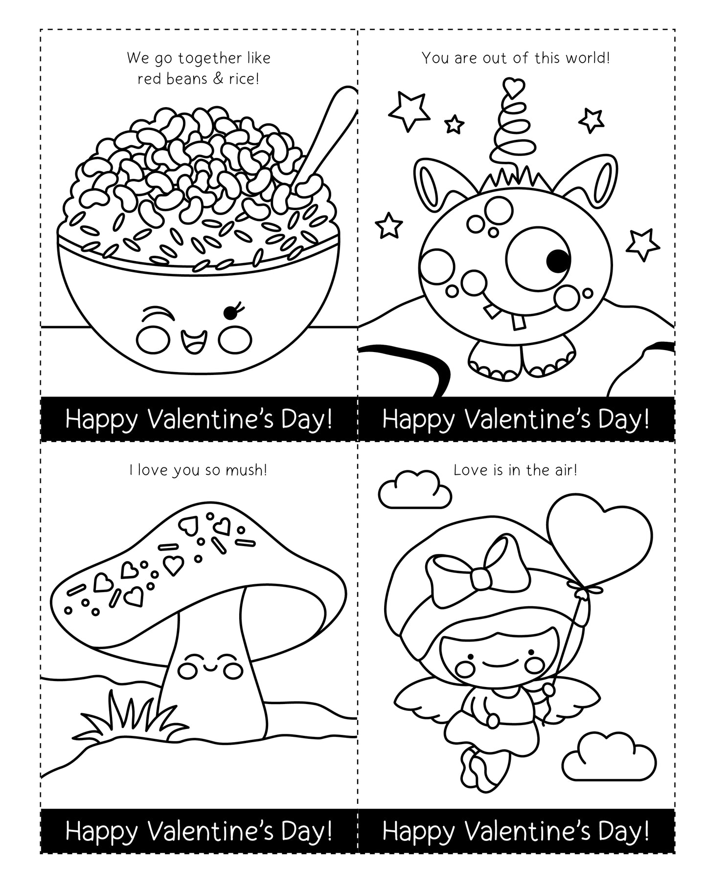 Valentine's Day Coloring Book & Card Making