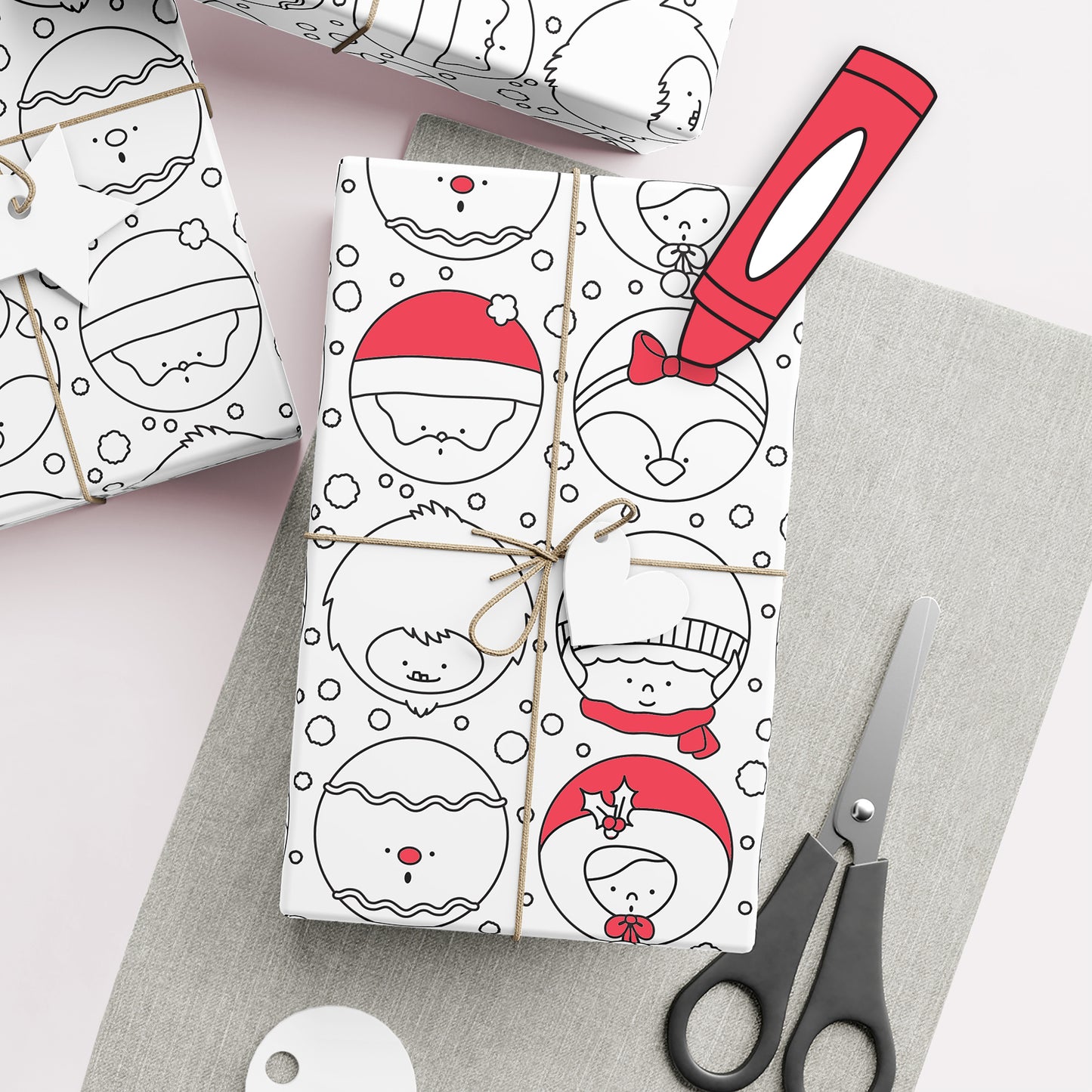 Color-It-Yourself Wrapping Paper, Choir of Christmas Characters