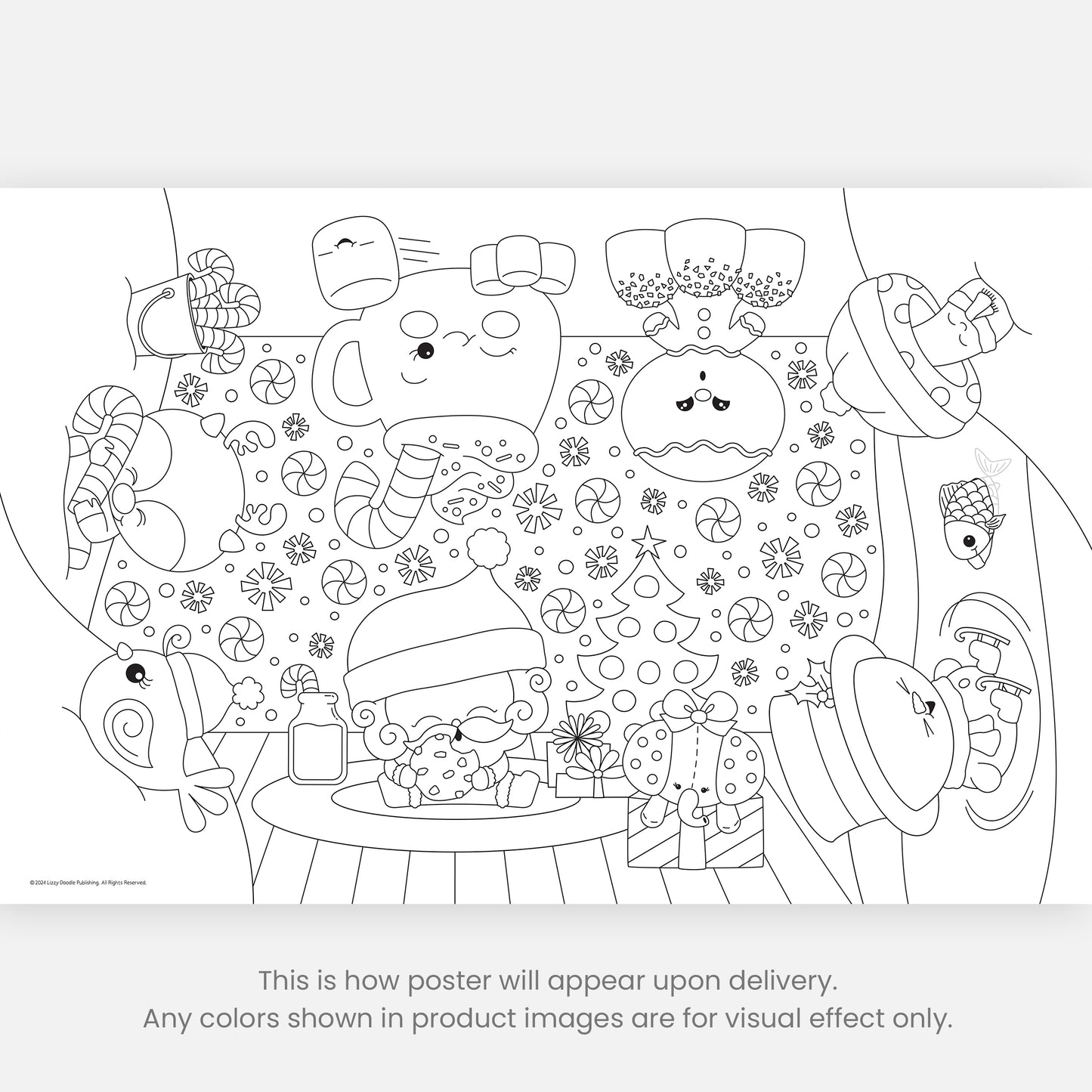 Group Coloring Poster, Christmas Cuties in the Snow