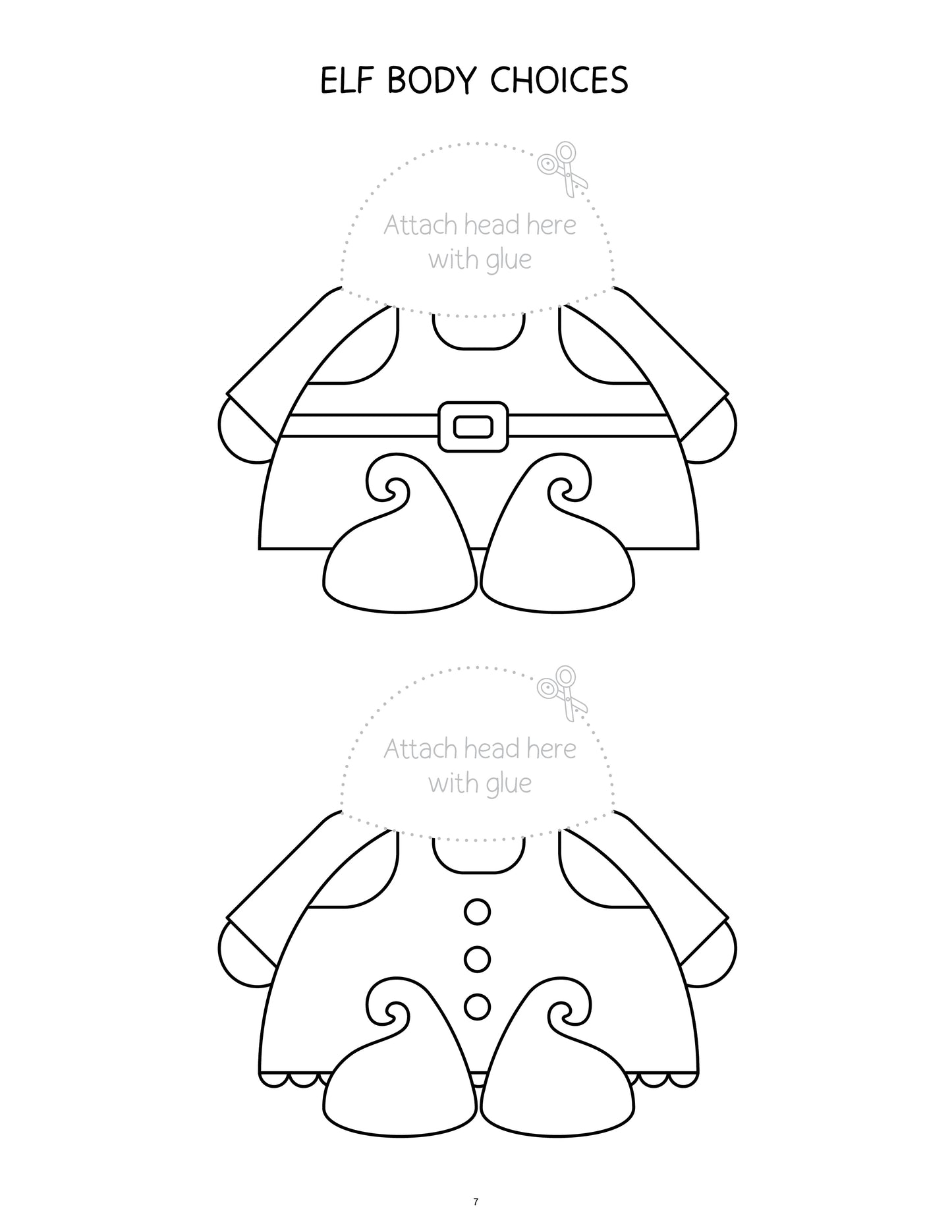 Printable Create a Holiday Elf Buddy Craft for Kids
