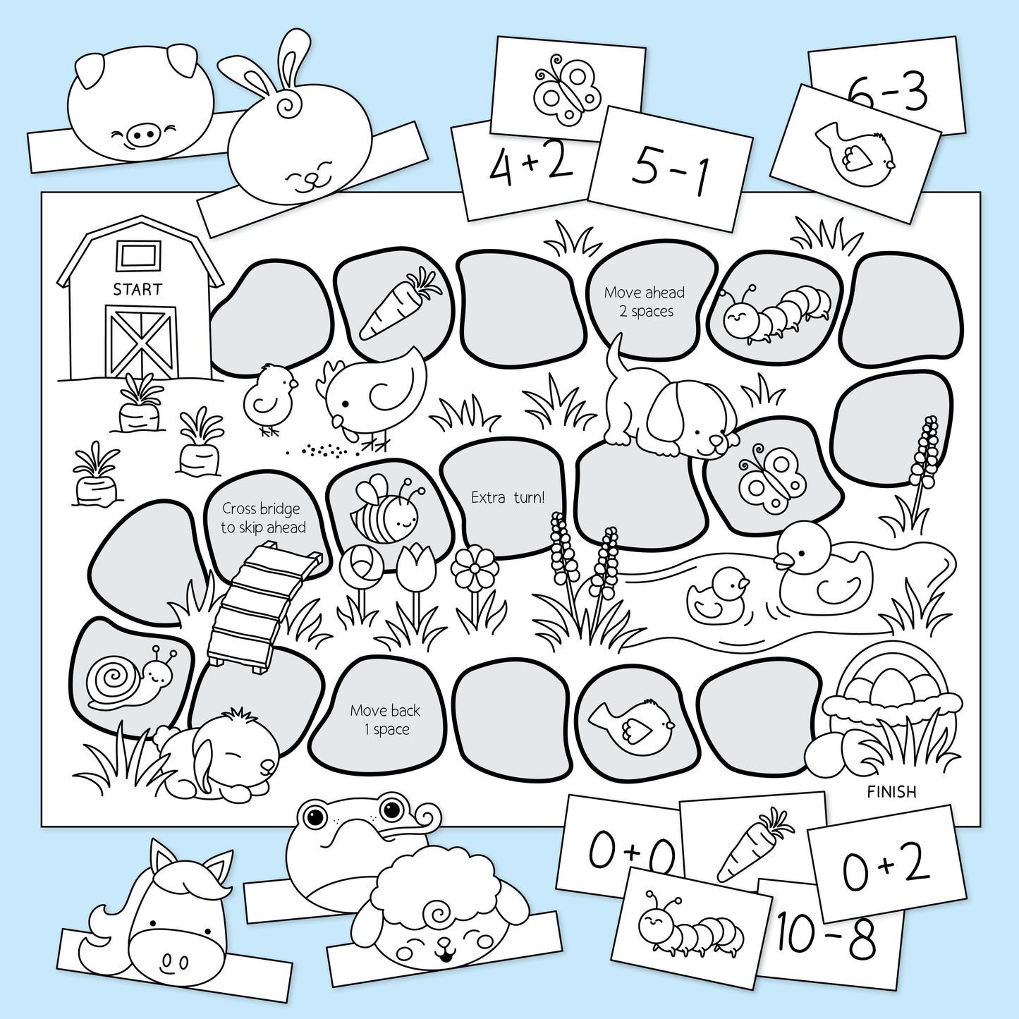 Printable Farmer Freddy's Board Game Craft for Kids
