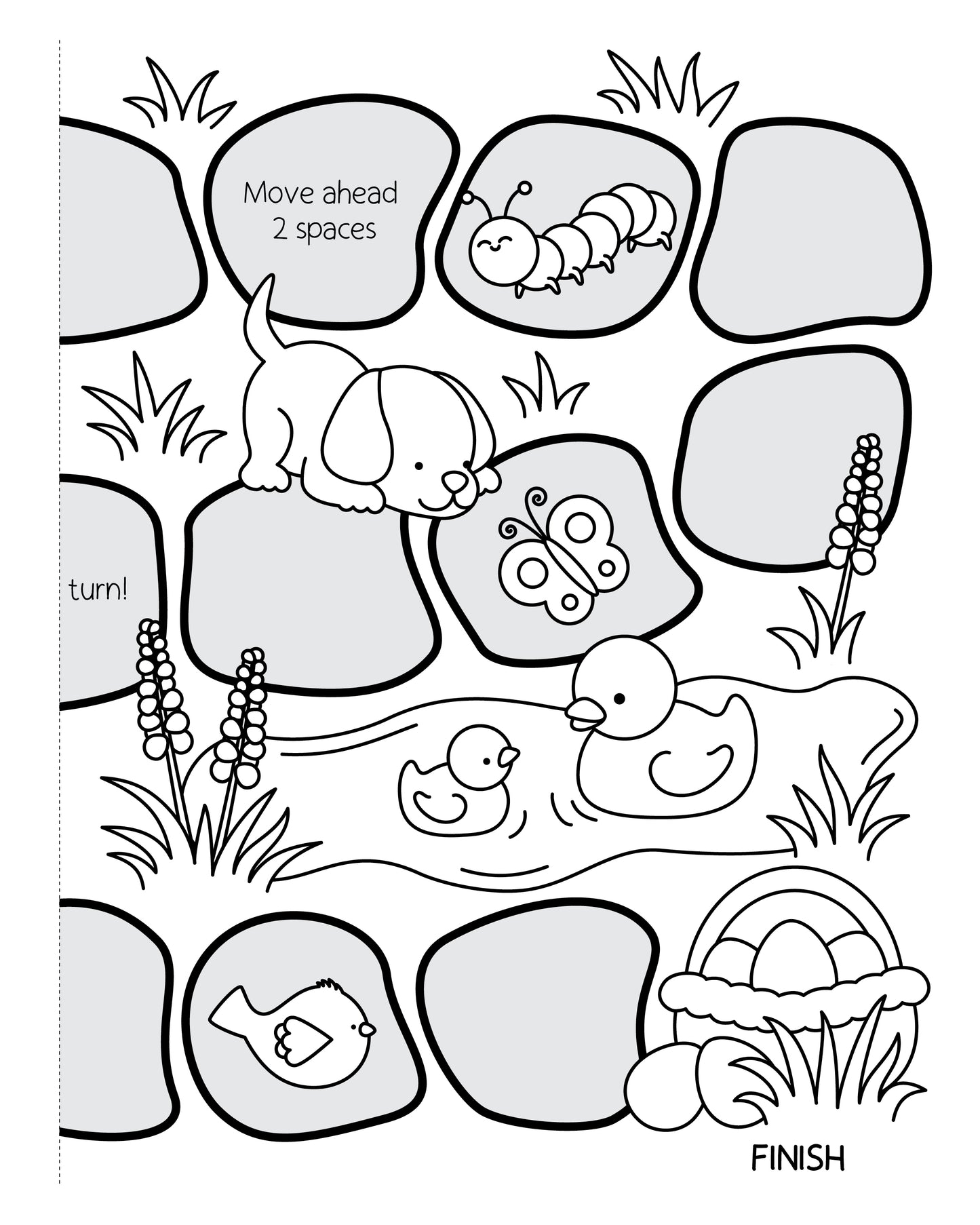 Cute Critters Coloring Book & Board Game