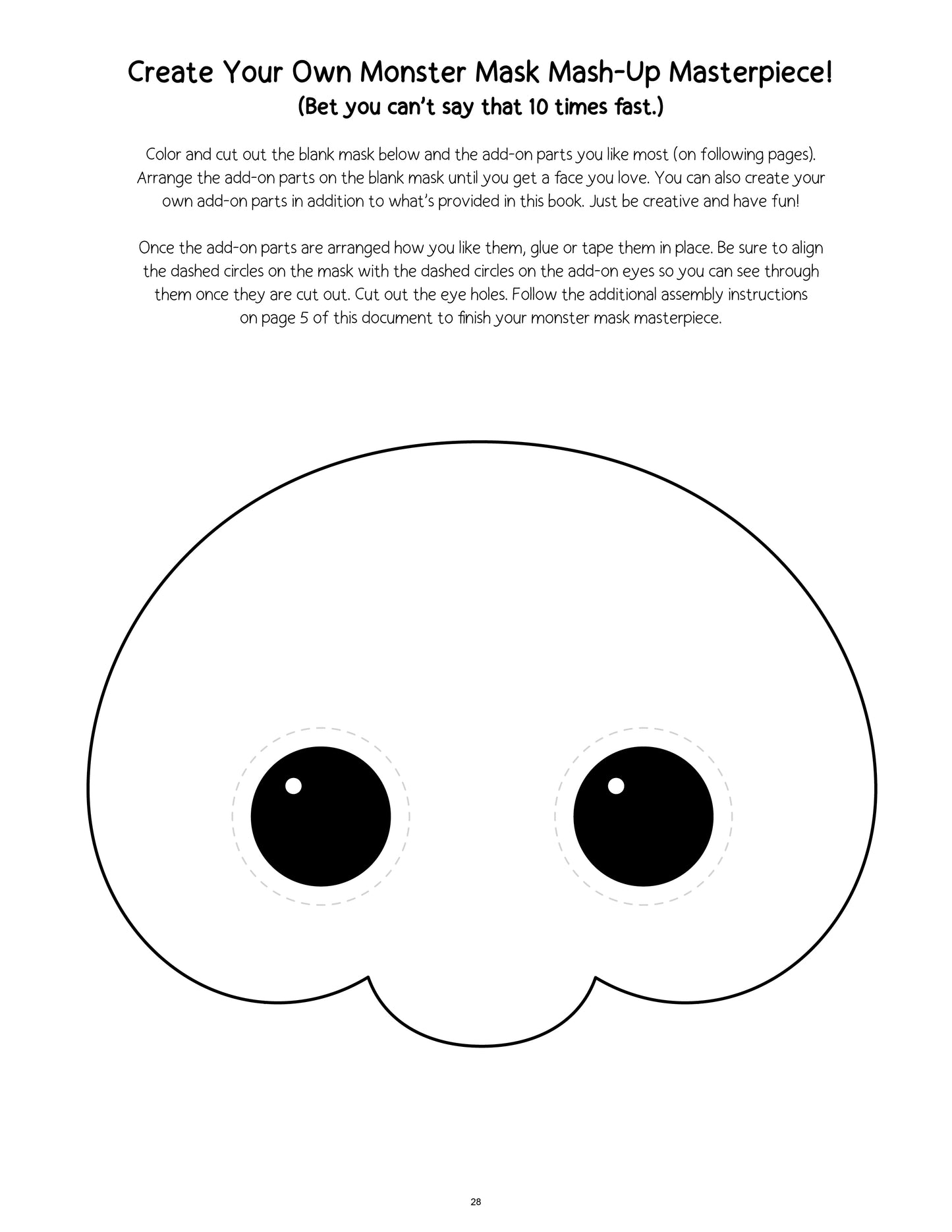Printable Halloween Mask Making Mania Craft