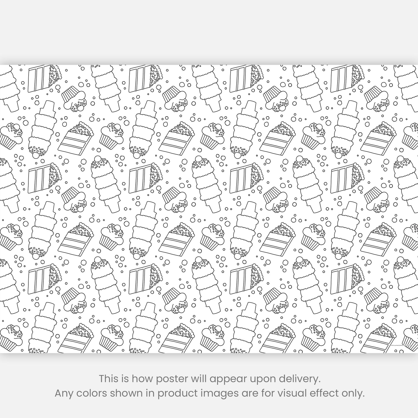 Color-It-Yourself Wrapping Paper, Birthday Sweet Treats