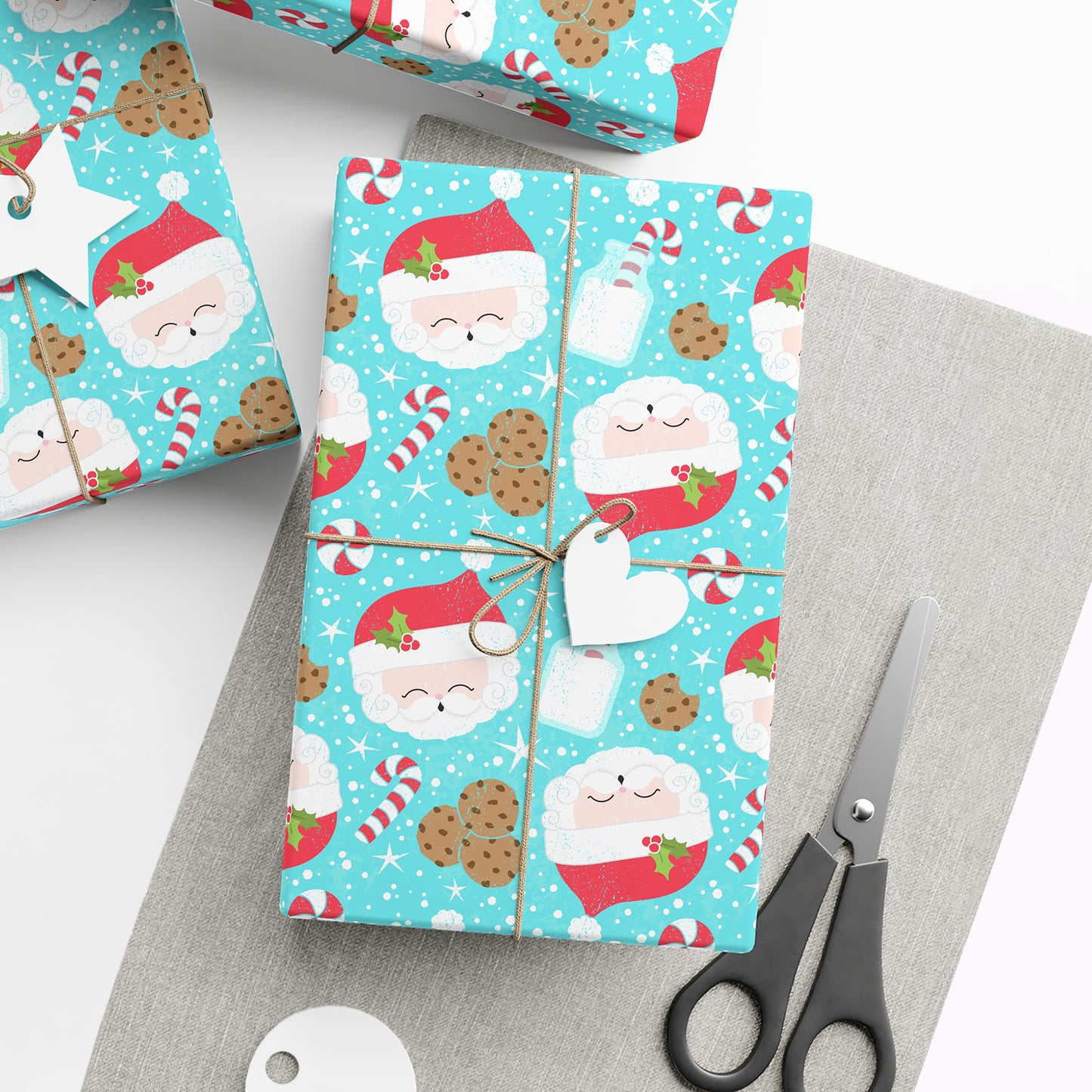 Santa Cookies & Milk Christmas Wrapping Paper