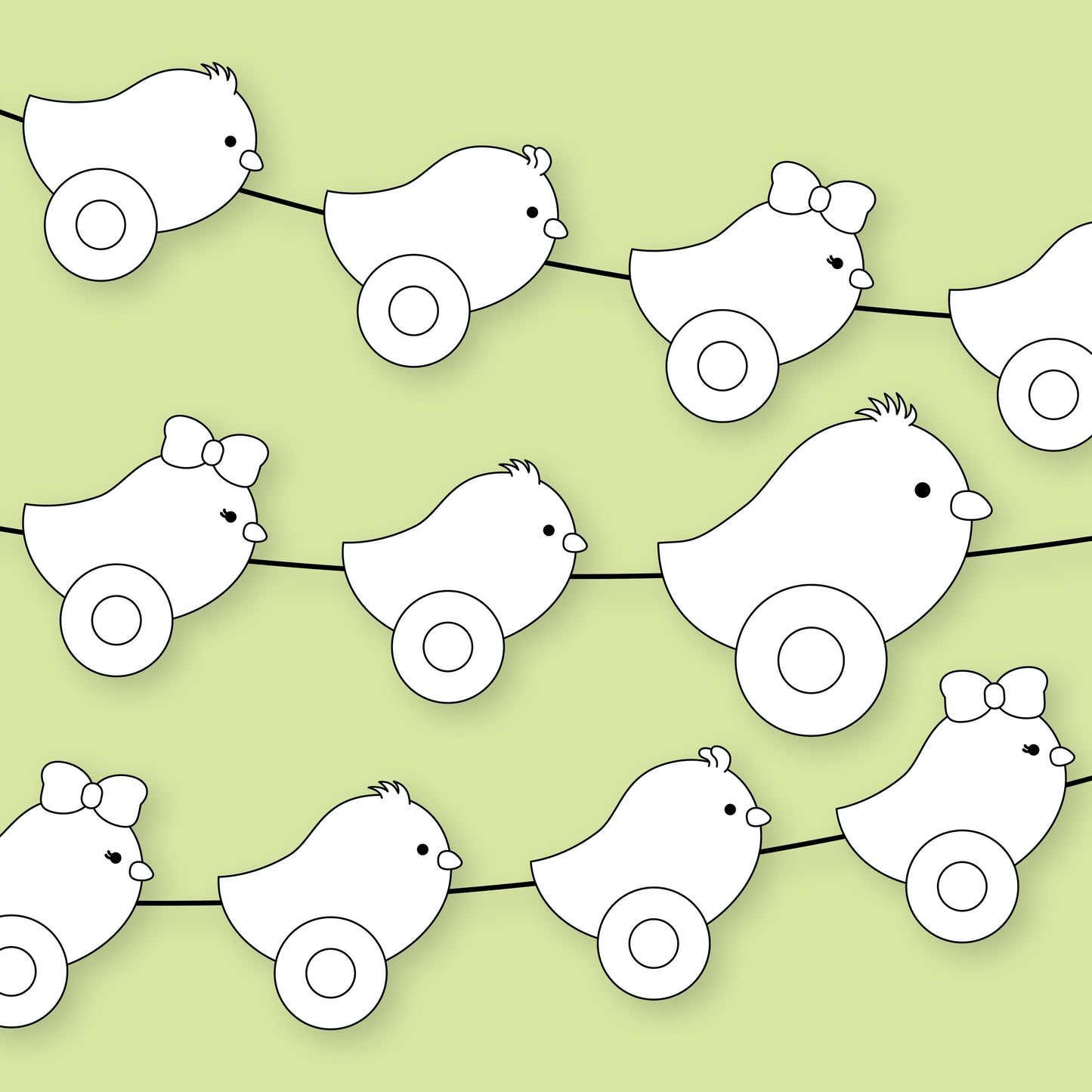 Printable Chicks in a Row Garland Craft for Kids