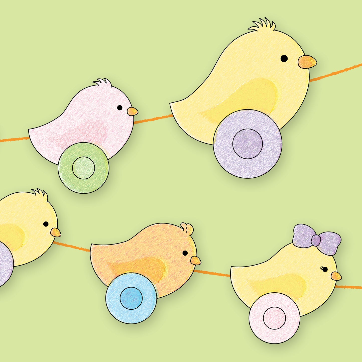 Printable Chicks in a Row Garland Craft for Kids