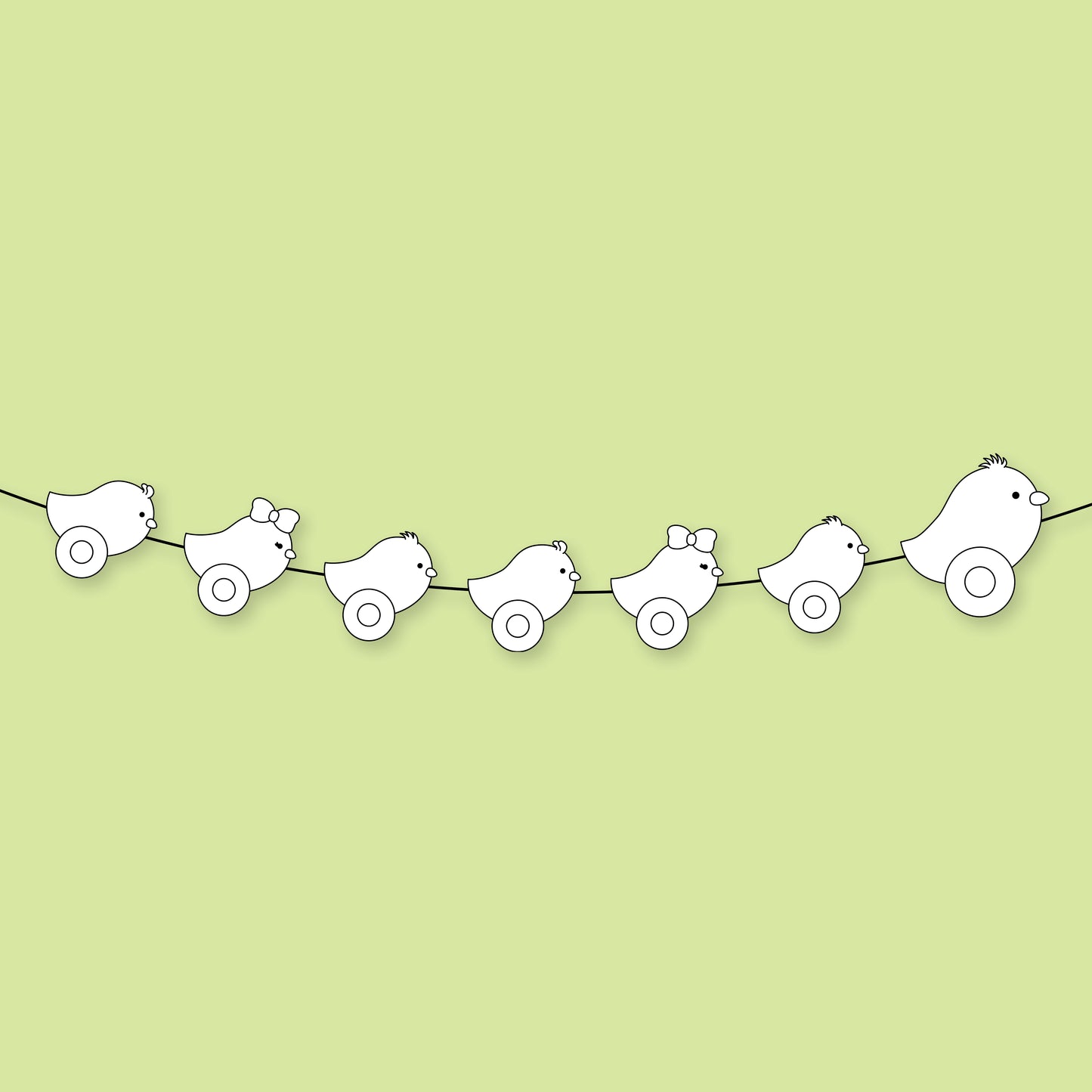 Printable Chicks in a Row Garland Craft for Kids