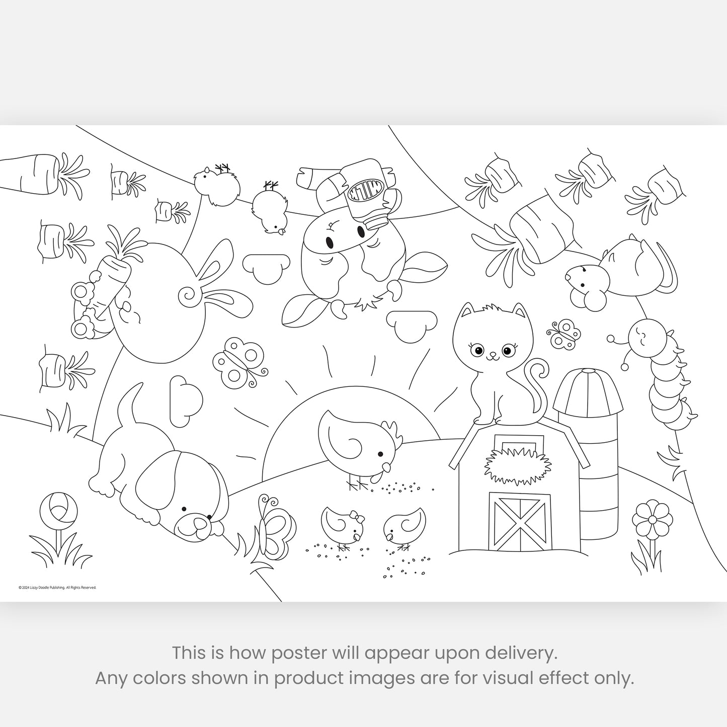 Group Coloring Poster, Sunny Day on the Farm