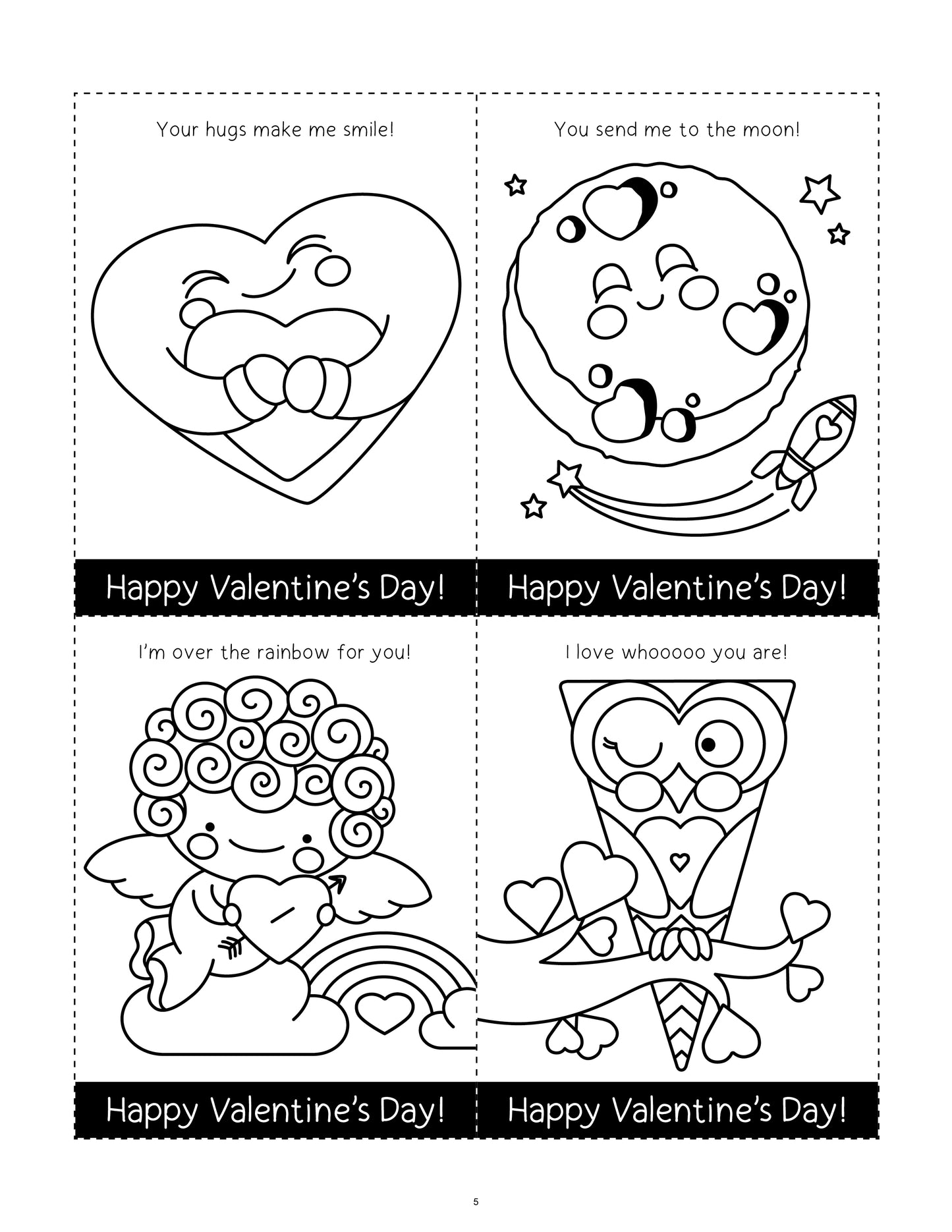 Printable Valentine's Day Card Making Craft for Kids