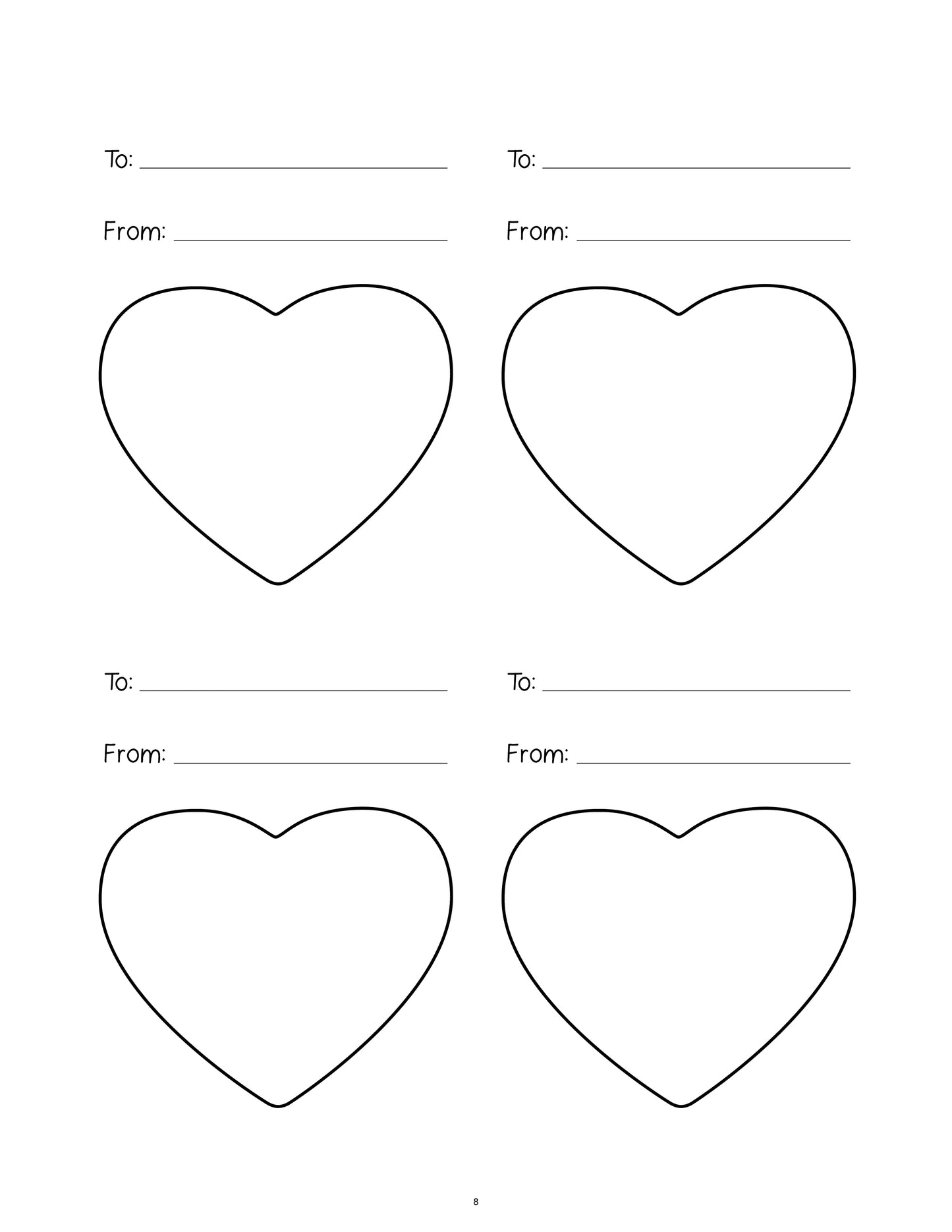 Printable Valentine's Day Card Making Craft for Kids