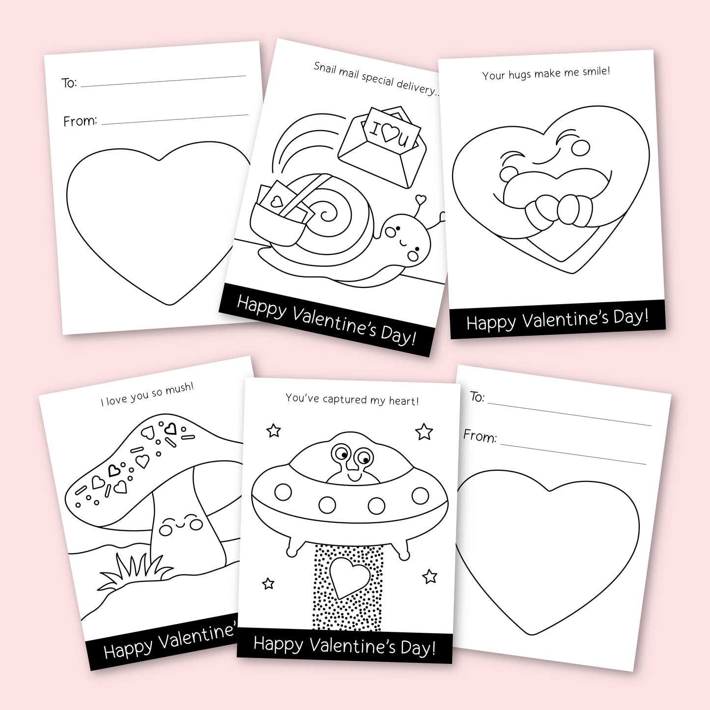 Printable Valentine's Day Card Making Craft for Kids