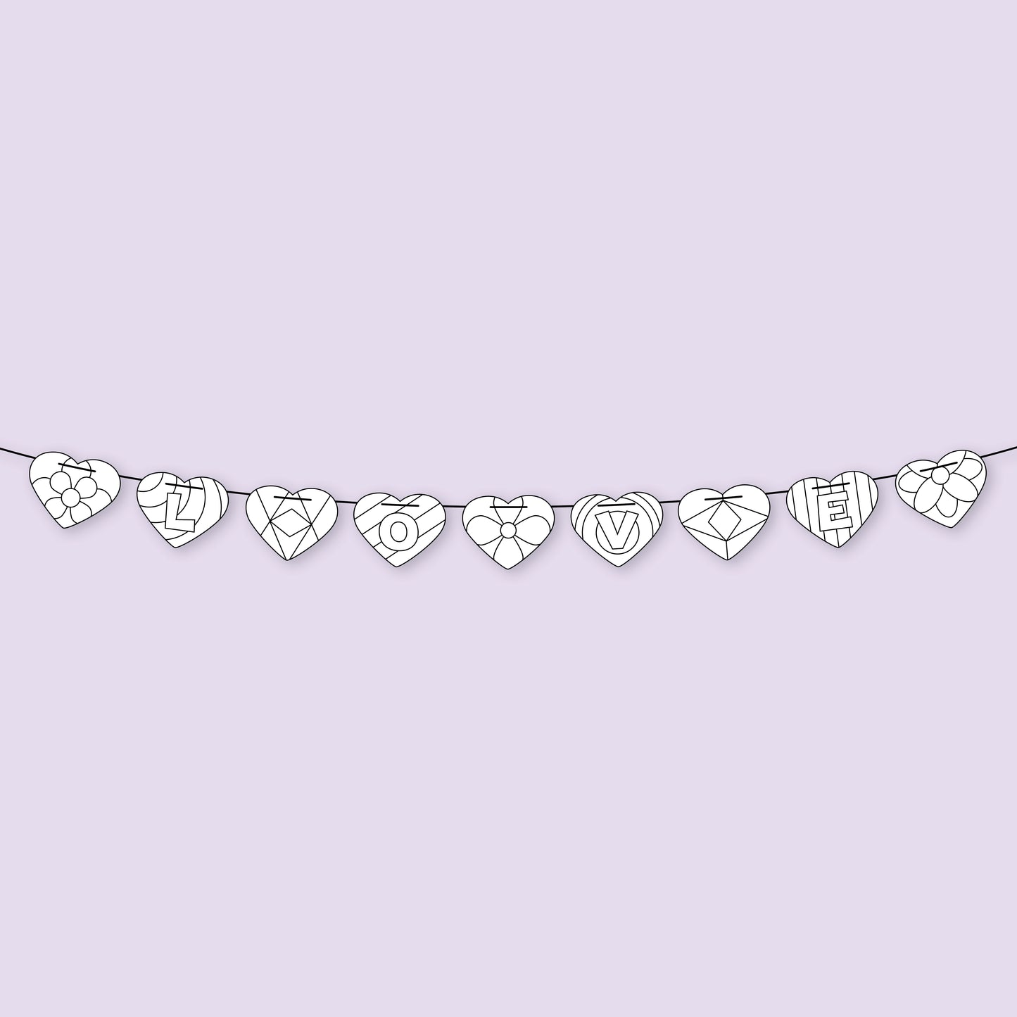 Printable Valentine's Day Heart Garland Craft for Kids