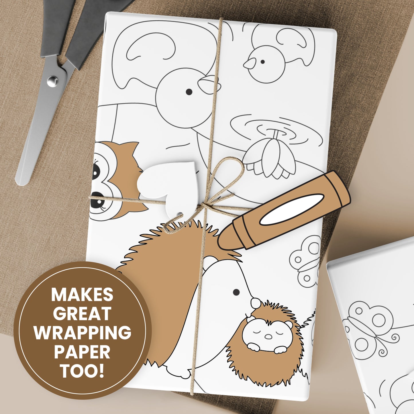 Group Coloring Poster, Cute Woodland Critters