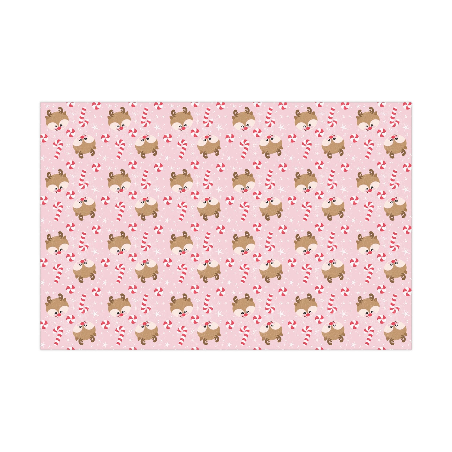 Reindeer & Candy Canes Christmas Wrapping Paper