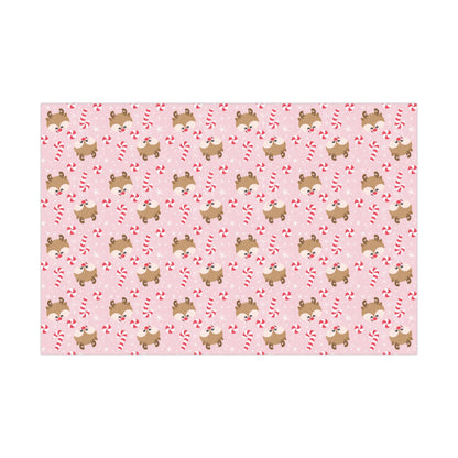 Reindeer & Candy Canes Christmas Wrapping Paper