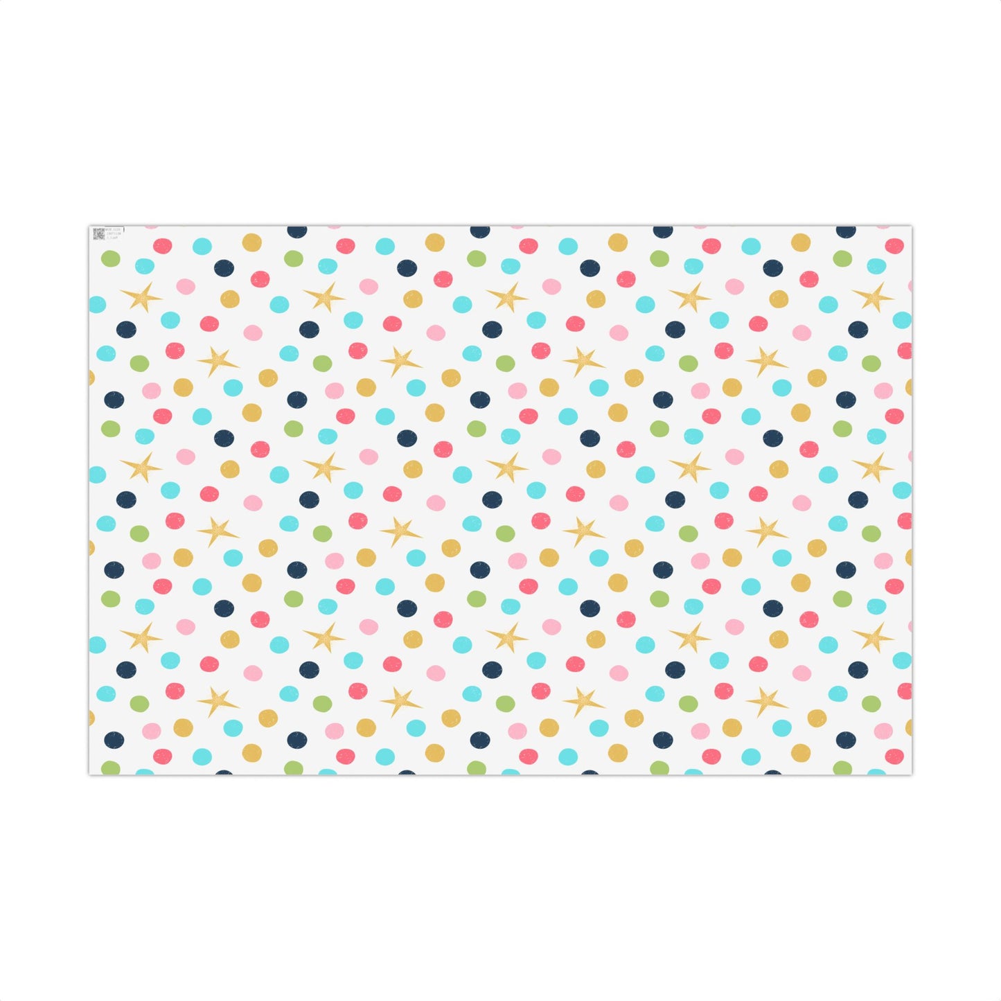 Colorful Christmas Tree Ornament & Gold Star Wrapping Paper