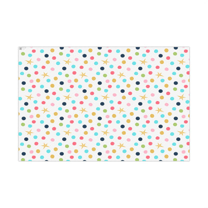 Colorful Christmas Tree Ornament & Gold Star Wrapping Paper