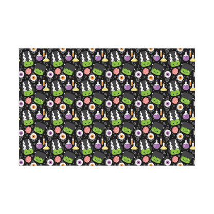 Halloween Frankenstein & Bride Wrapping Paper