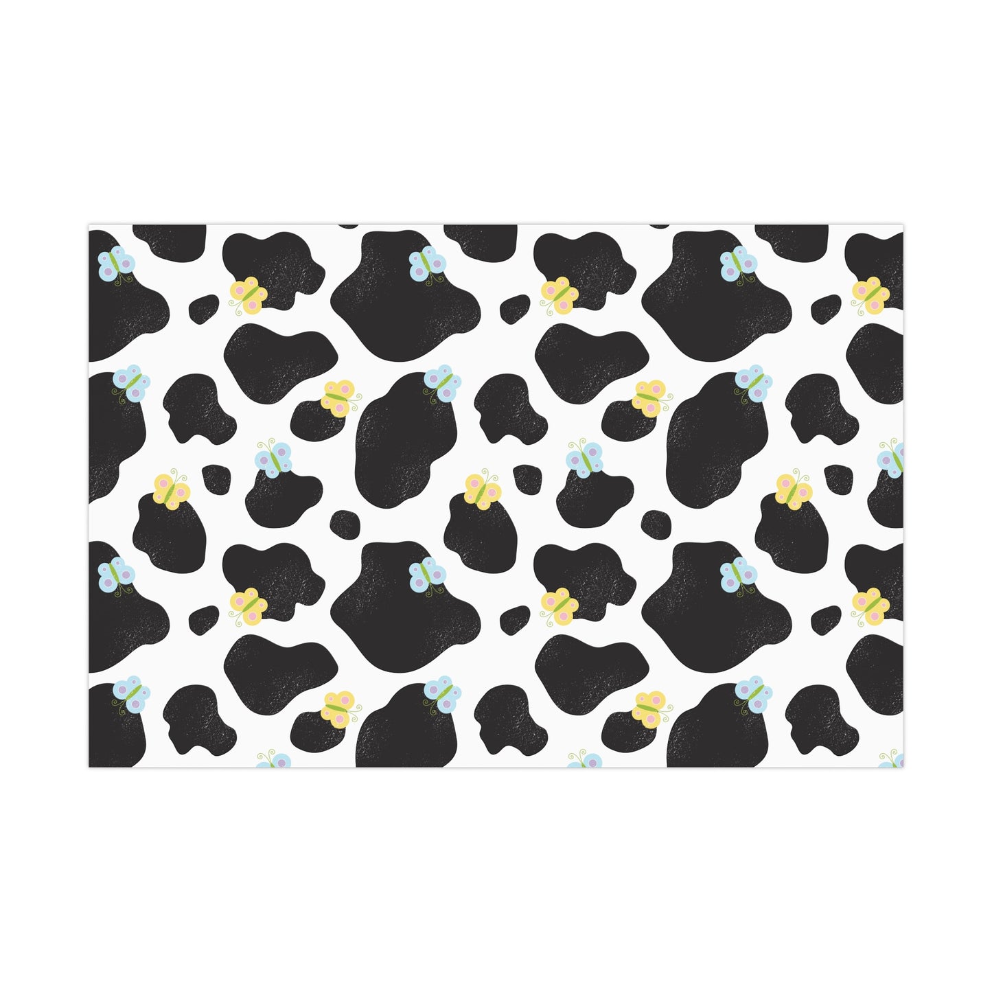 Dairy Cow Print with Butterflies Wrapping Paper