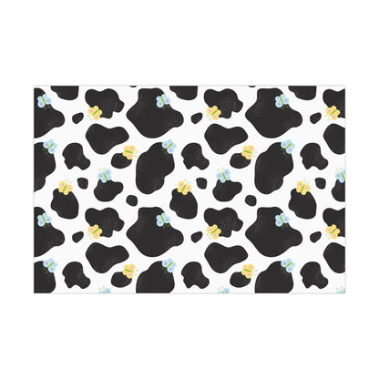 Dairy Cow Print with Butterflies Wrapping Paper