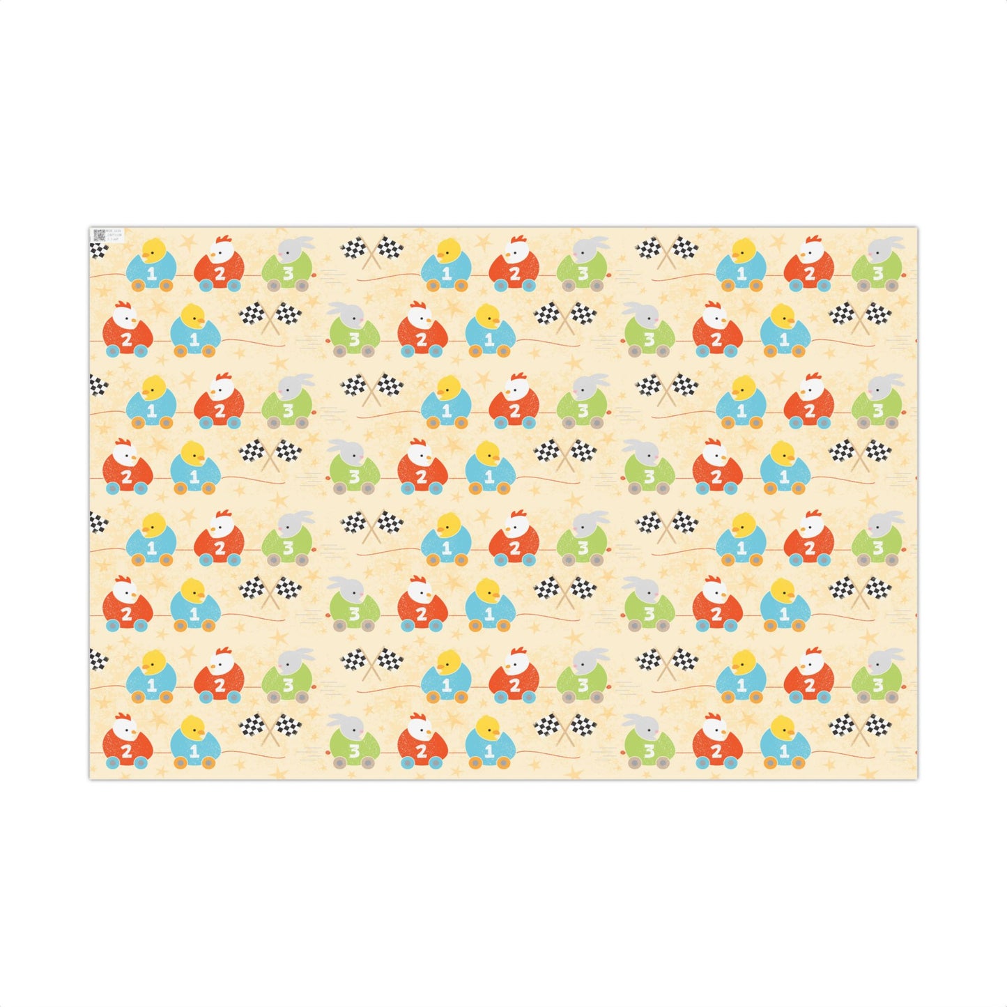 Adorable Race Car Pull Toy Wrapping Paper