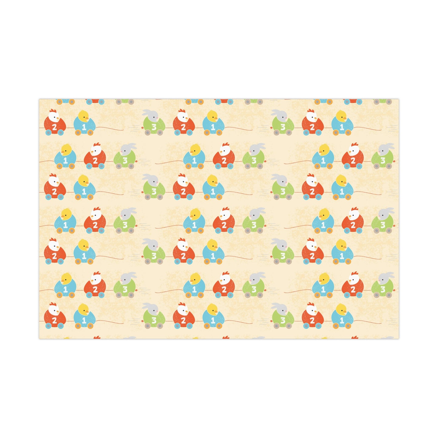 Adorable Race Car Pull Toy Wrapping Paper