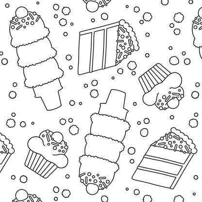 Color-It-Yourself Wrapping Paper, Birthday Sweet Treats