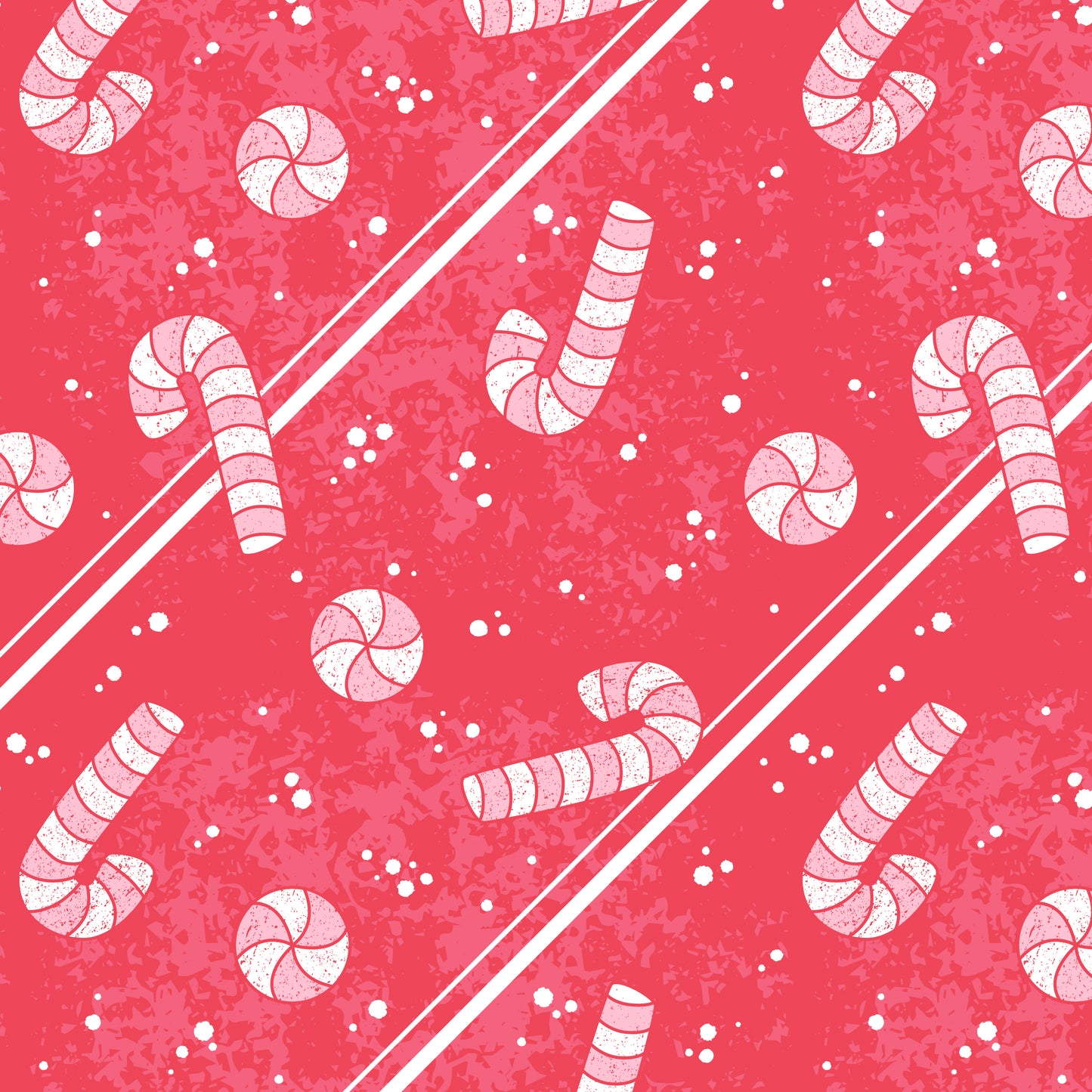 Candy Canes & Peppermints Christmas Wrapping Paper