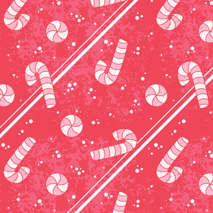 Candy Canes & Peppermints Christmas Wrapping Paper