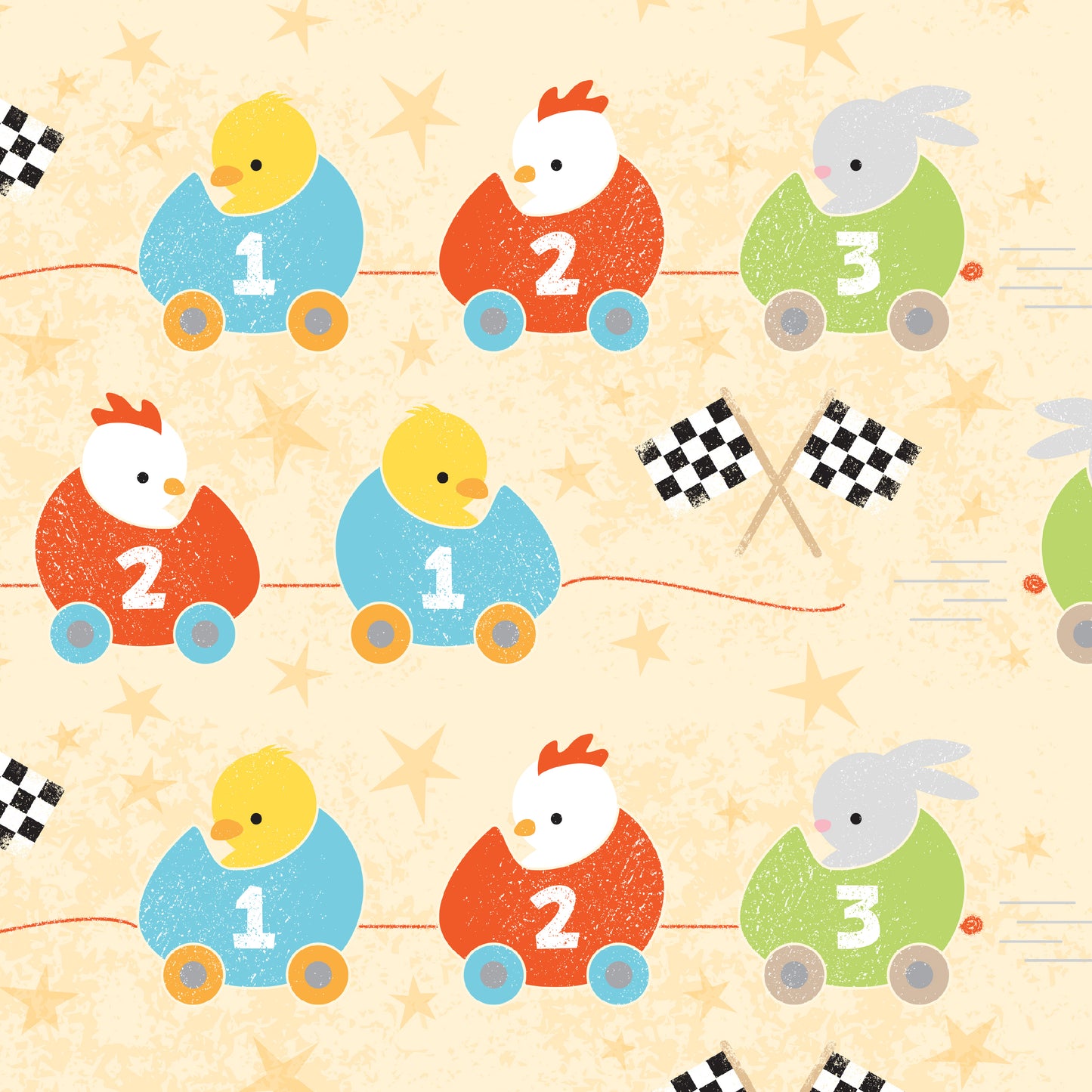 Adorable Race Car Pull Toy Wrapping Paper