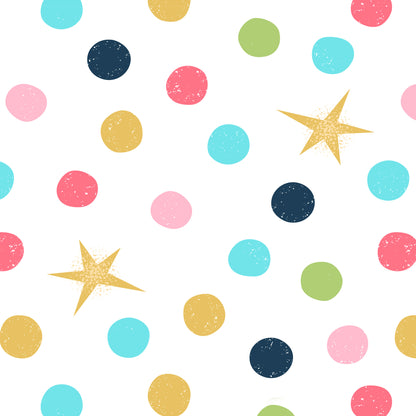 Colorful Christmas Tree Ornament & Gold Star Wrapping Paper