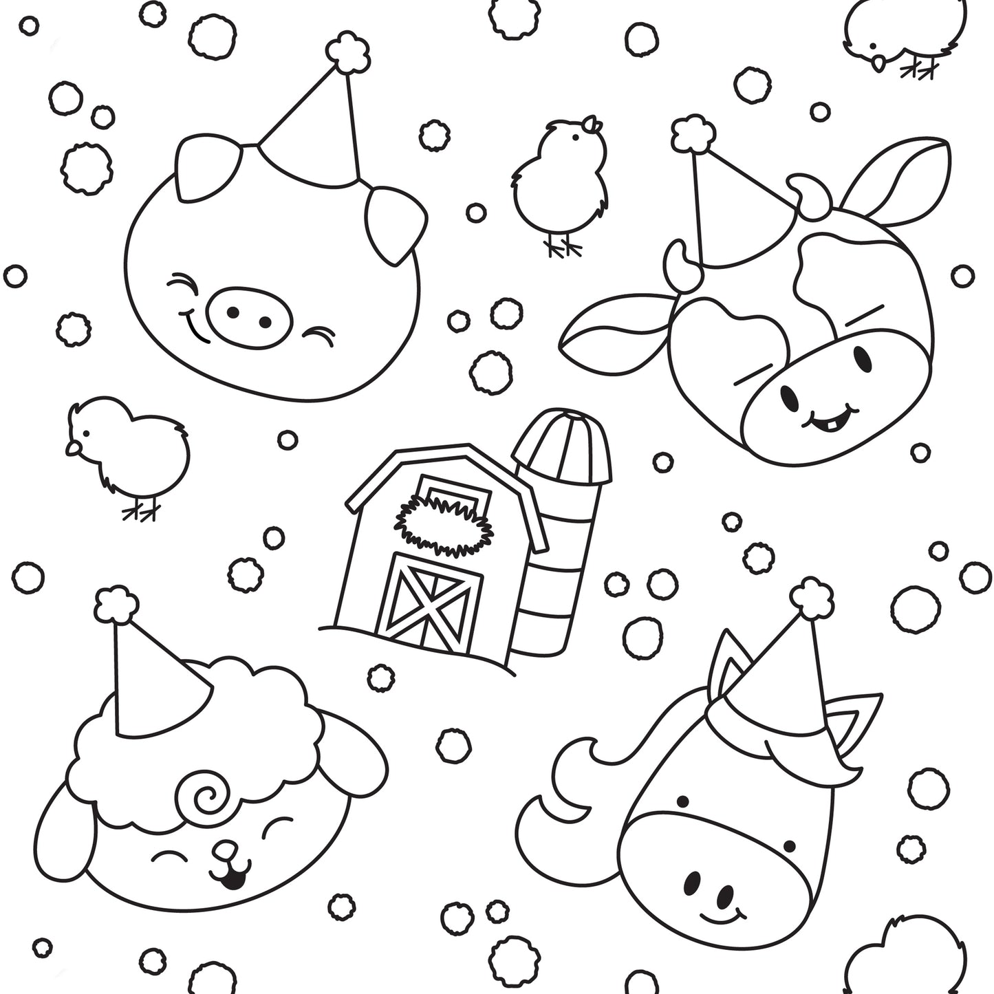 Color-It-Yourself Wrapping Paper, Farm Friends Birthday Party