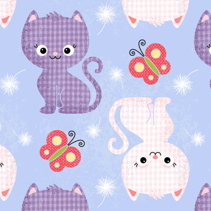 Plaid Kitten & Butterfly Birthday Wrapping Paper