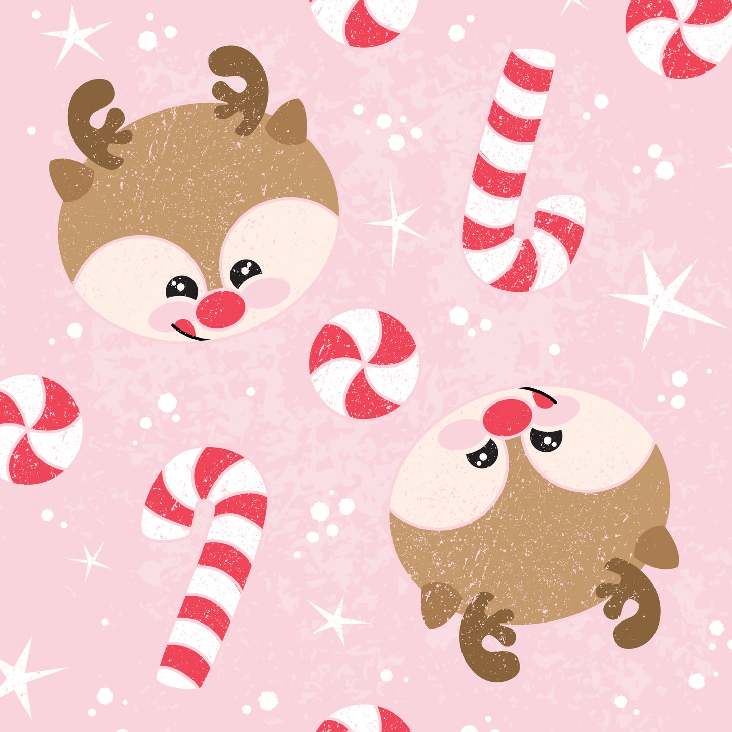Reindeer & Candy Canes Christmas Wrapping Paper
