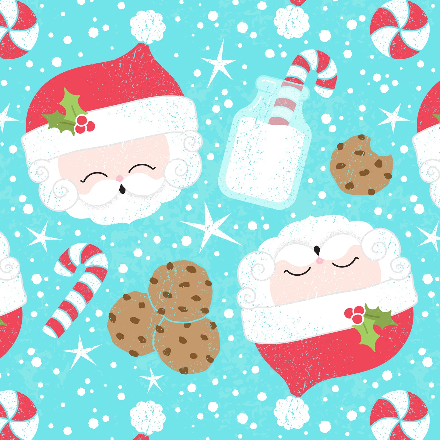 Santa Cookies & Milk Christmas Wrapping Paper