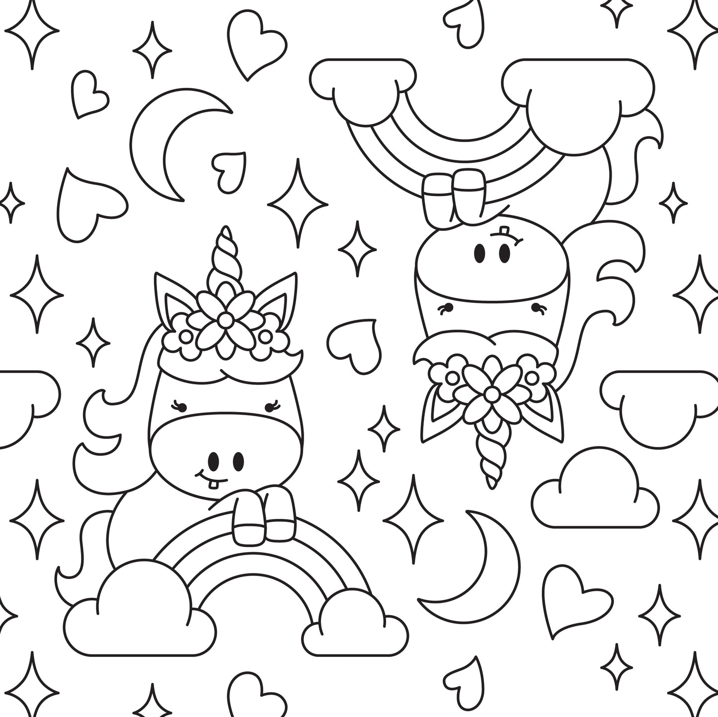 Color-It-Yourself Wrapping Paper, Magical Unicorn & Rainbows