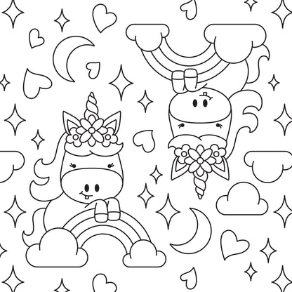 Color-It-Yourself Wrapping Paper, Magical Unicorn & Rainbows