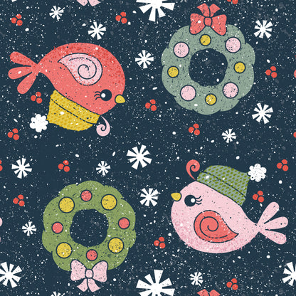 Winter Bird in Knit Cap Wrapping Paper