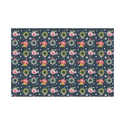 Winter Bird in Knit Cap Wrapping Paper