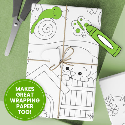 Group Coloring Poster, Lovable Backyard Pets