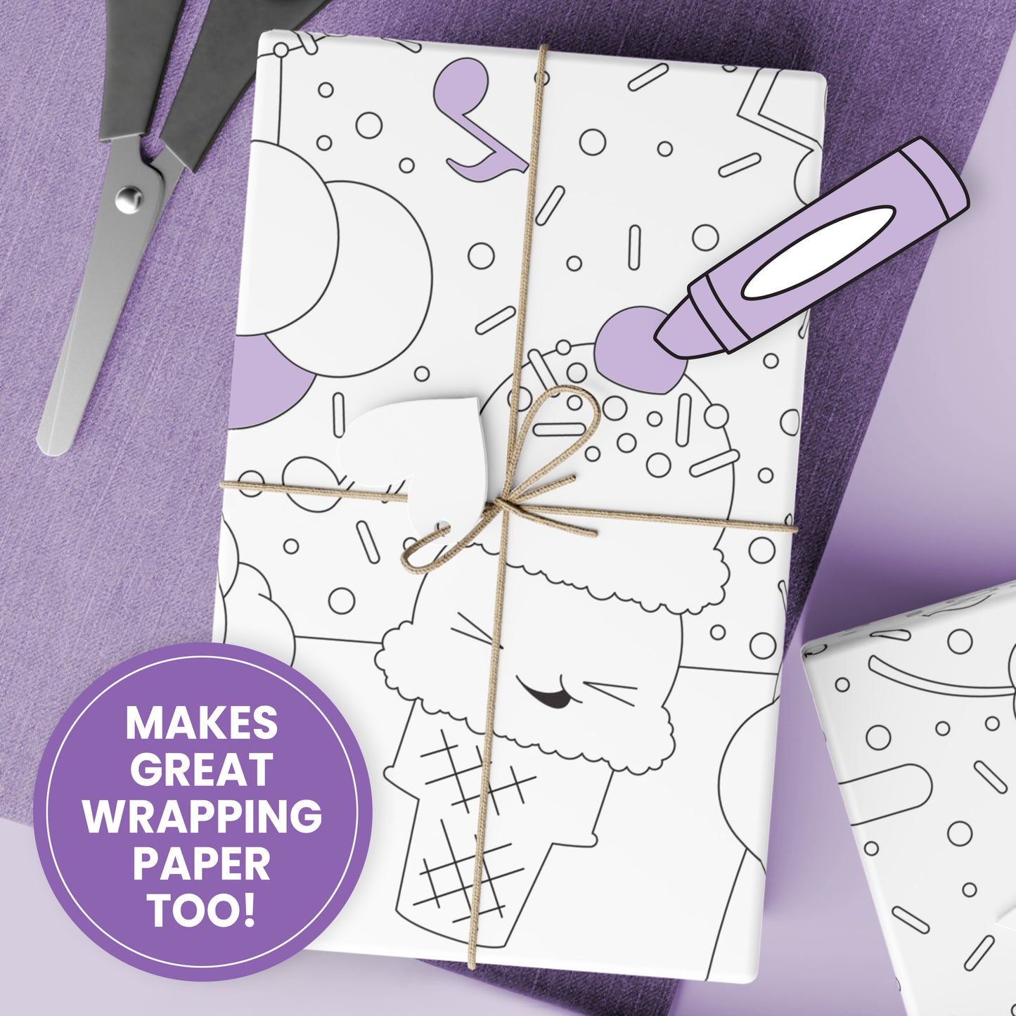 Group Coloring Poster, Birthday Party Sweet Treats